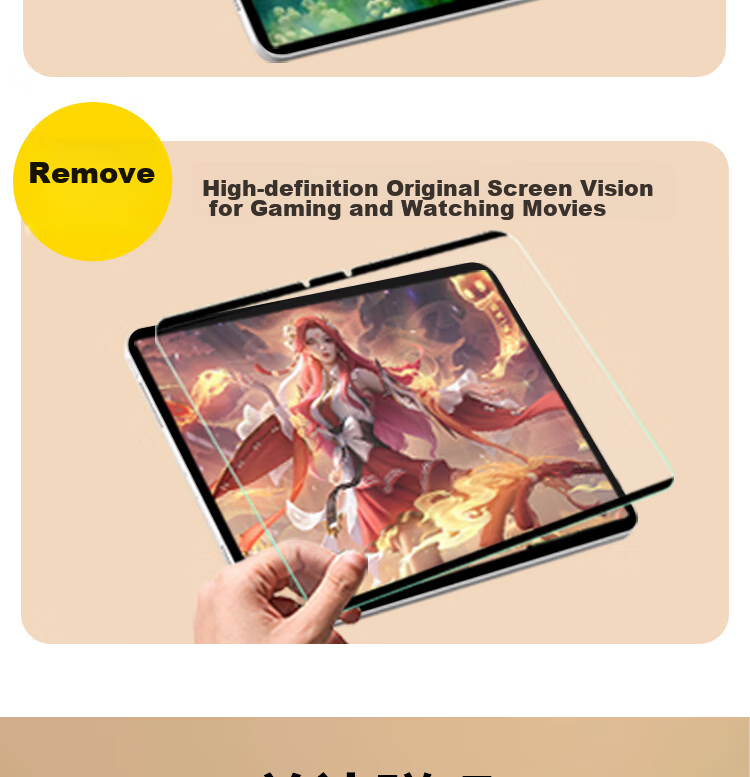 ESCASE Magnetic Paper Film for IPad 9/8/7, 10.2-Inch Apple Tablet Detachable Kent Film, Anti-Fingerprint, Shockproof Drawing Film [Reusable] 5