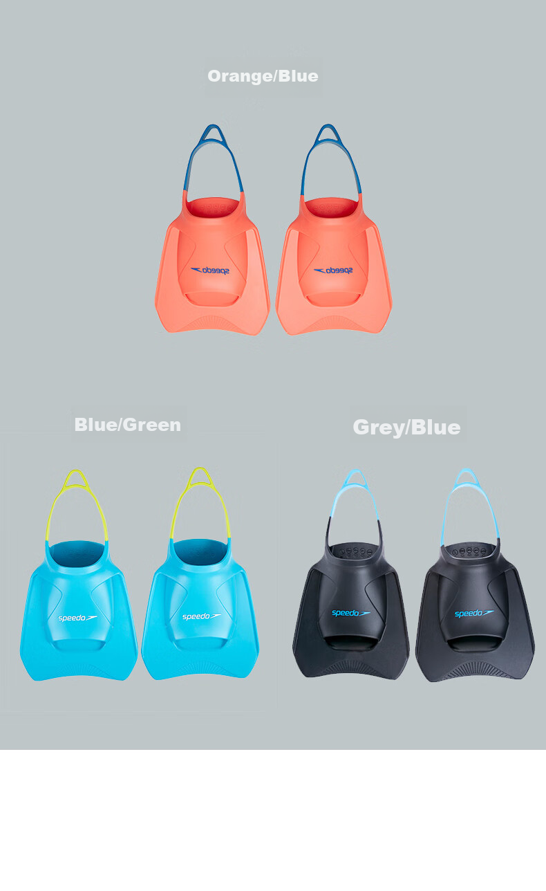 Speedo Unisex Fins, Short Style Equipment, Orange/blue, XL 6