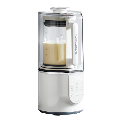 Morphyrichards High-Speed Blender, Home Use 1.5L Multifunctional Quiet Soy Milk Maker, Goddess Day Gift, Heated Fully Automatic Juicer, for 3-4 People, Programmable, Soundproof, Noise Reduction, Baby Food Processor MR8201 White