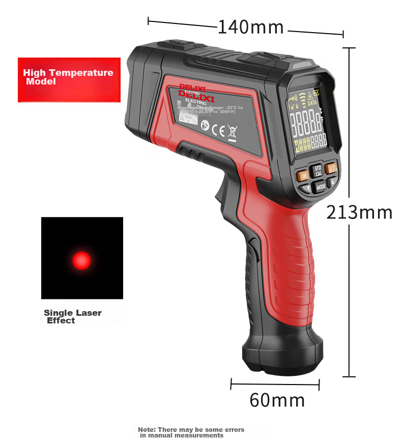 DELIXI ELECTRIC Temperature Gun, Industrial Infrared Thermometer, High-Precision Oil Thermometer, Kitchen Baking Water And Oil Temperature Gu 22