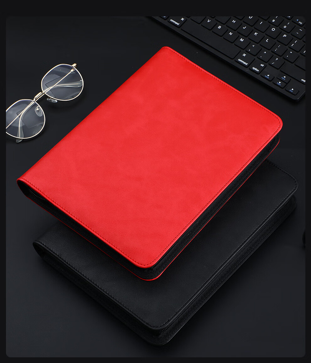 Jiaranheng A5 Business Loose-Leaf Notebook, Multifunctional Zipper Pouch, Detachable Refillable Pages, 25K Meeting Record Book, Work Diary, Black 6