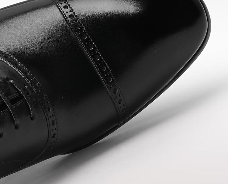 Goldlion Men's Shoes, Fashionable Formal Wear, Stylish And Simple Leather Shoes, Comfortable And Durable Oxford Shoes, 56321052401A, Black, Size 37 5