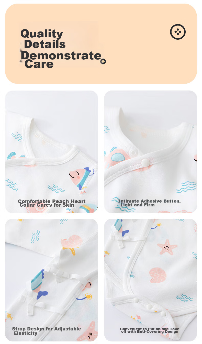Babyprints Baby Romper 2-Piece Set for Newborn Boys And Girls, Soft Cotton Onesie for Newborns, Cute Rabbit Bear Design, Size 59 6