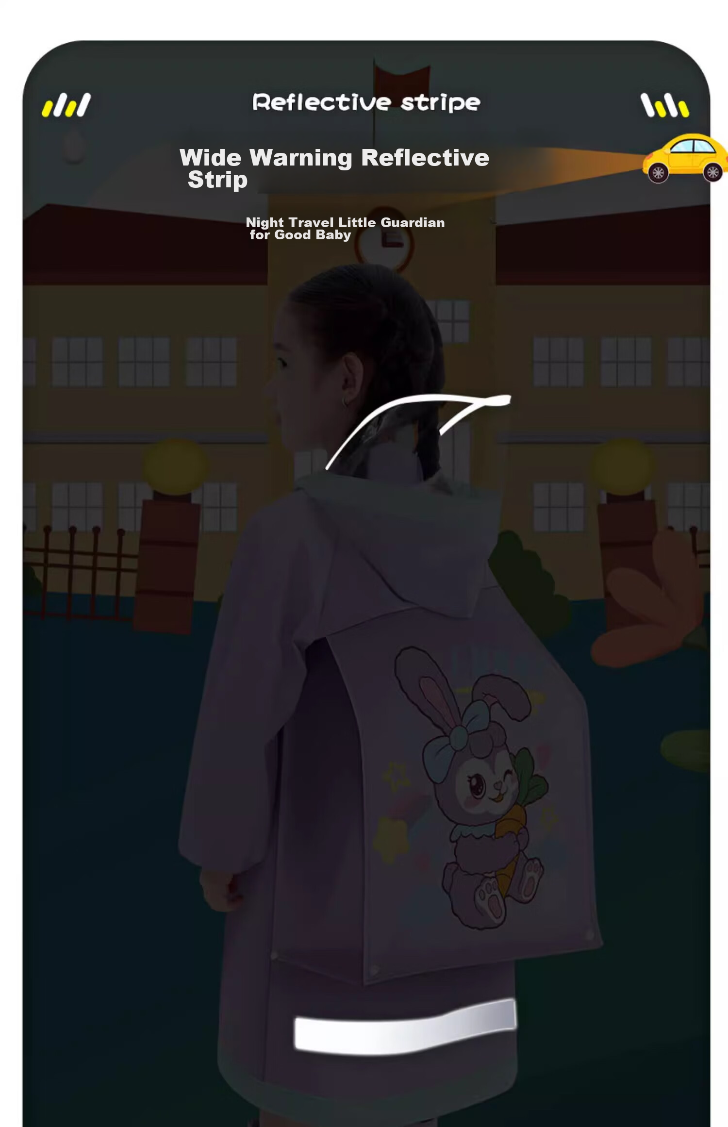 KEYRU Children's Raincoat And Poncho for Boys And Girls, School-Specific, for Kindergarten And Elementary Students, Full-Body Protection against Heavy Rain, Integrated Design with Backpack Space 10