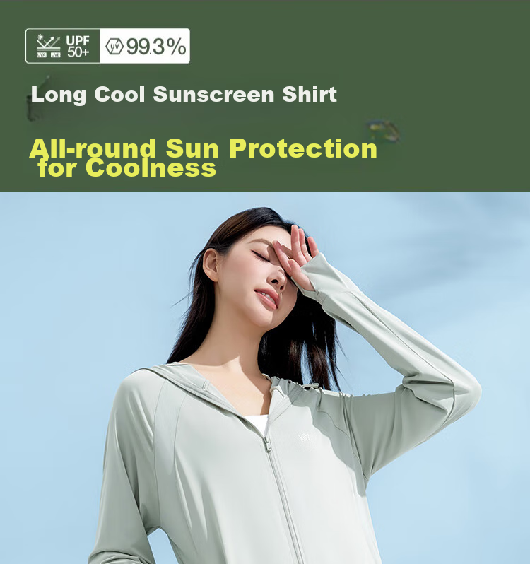 Yishangmei Long Sun Protection Coat for Women, Spring/summer 2026, UV-Resistant Full Body Sun Protection Clothing, Ice Silk Cool-Touch Jacket, Outdoor Wear, Black F 1
