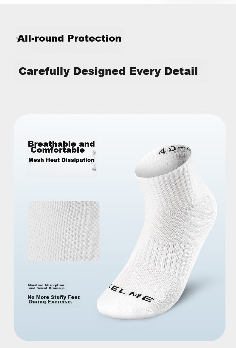 KELME Sports Socks (3 Pairs), Autumn And Winter Warm Sweat-Absorbing Mid-Calf Socks, for Basketball, Badminton, Running, Breathable Casual Socks 5