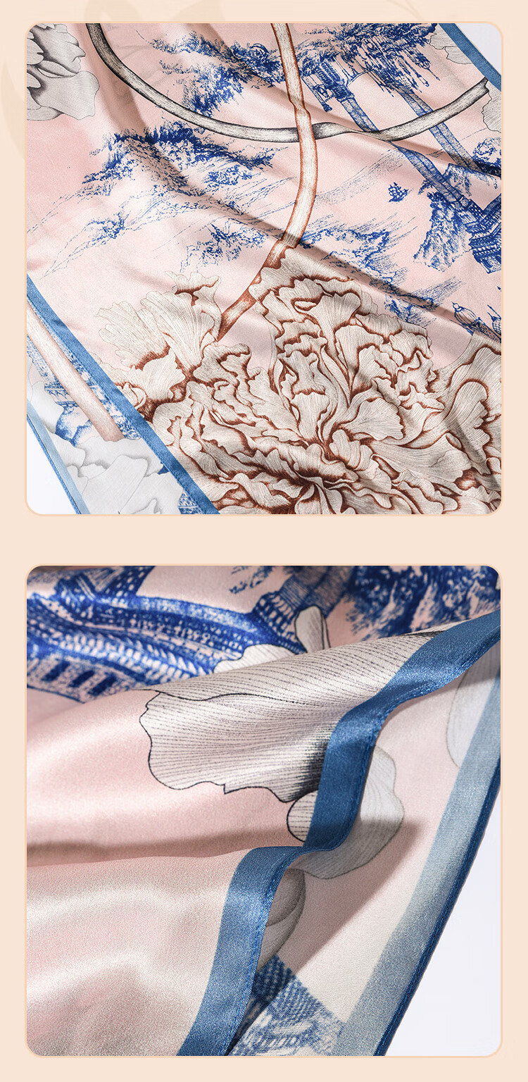 Hangsifu Silk Scarf, Chinese Style Mulberry Silk Shawl, Long Scarf, Gift for Wife Or Mother's Birthday, Practical Present for Women, Holiday Gift 11