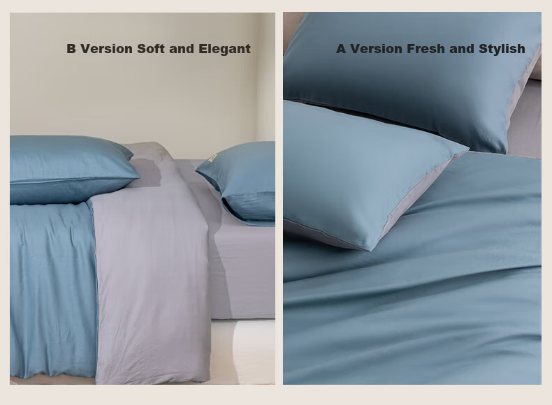 Hengyuanxiang Pure Cotton Four-Piece Set, Class A Antibacterial, 100% Pure Cotton Bedding Set Including Bed Sheet, Duvet Cover, And Pillowcases, for 1.8m Bed, Sky Blue (Duvet Cover 200*230cm) 5