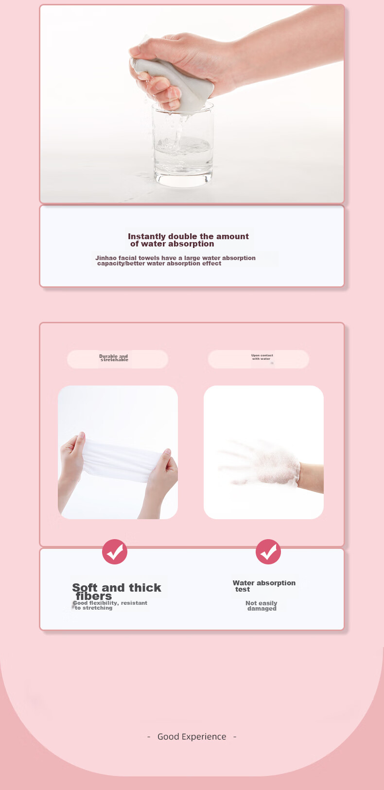 KING SHORE Disposable Face Towels, Thickened Pearl Pattern, Wet And Dry Dual-Use Makeup Face Cloths, 60 Sheets/Roll, 20*20cm 5