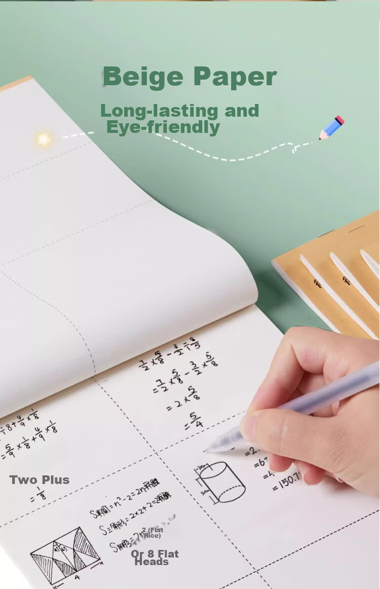 Liupintang Draft Notebook for Elementary School Students with Divided Blank Pages for Math Practice, Calculation Sheets, Exam Preparation, Middle School, High School And College Students' Error Correction And Blank Paper Sheets 13