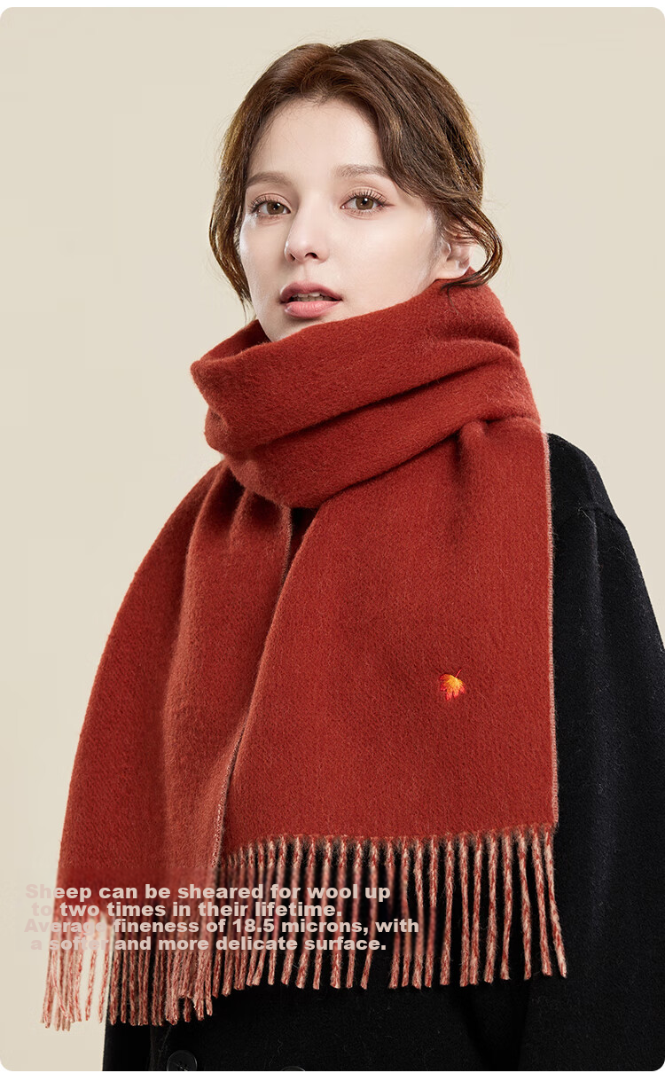 JIUMU Pure Wool Scarf for Women, Autumn And Winter Neck Warmer, Ladies' Warm Shawl, Gift for Women on Mid-Autumn Festival Or Birthday, Gift Box Packaging 4