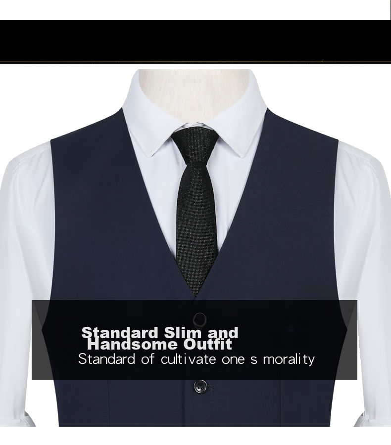 ROMON Suit Vest for Men, Slim Fit Business Professional Work Attire, Wedding Groom Waistcoat Vest, Men's Suit Jacket 3