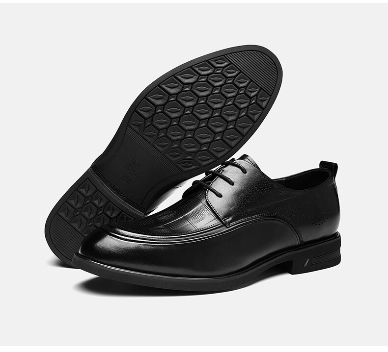 HLA Men's Leather Shoes Wedding Groom Father's Business Formal Shoes HAAPXM2FAG183 Brown Size 40 32