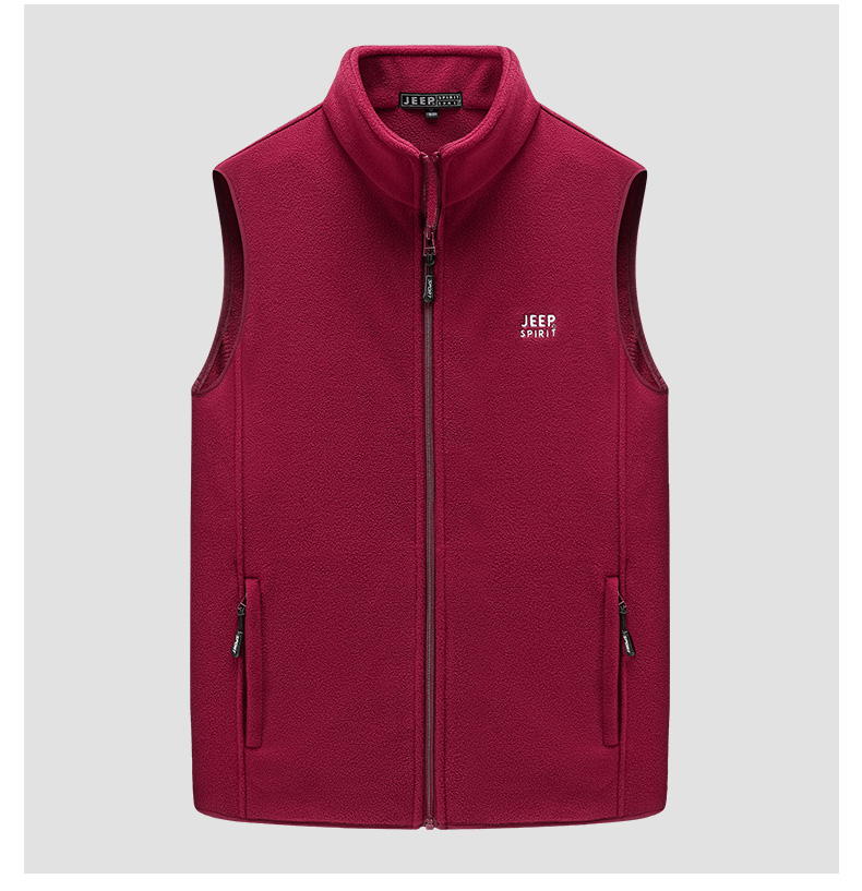 JEEP SPIRIT Men's Fleece Vest, Spring And Autumn Stand-Up Collar Sleeveless Tank Top, Men's Outerwear Jacket, Black, 3XL 9