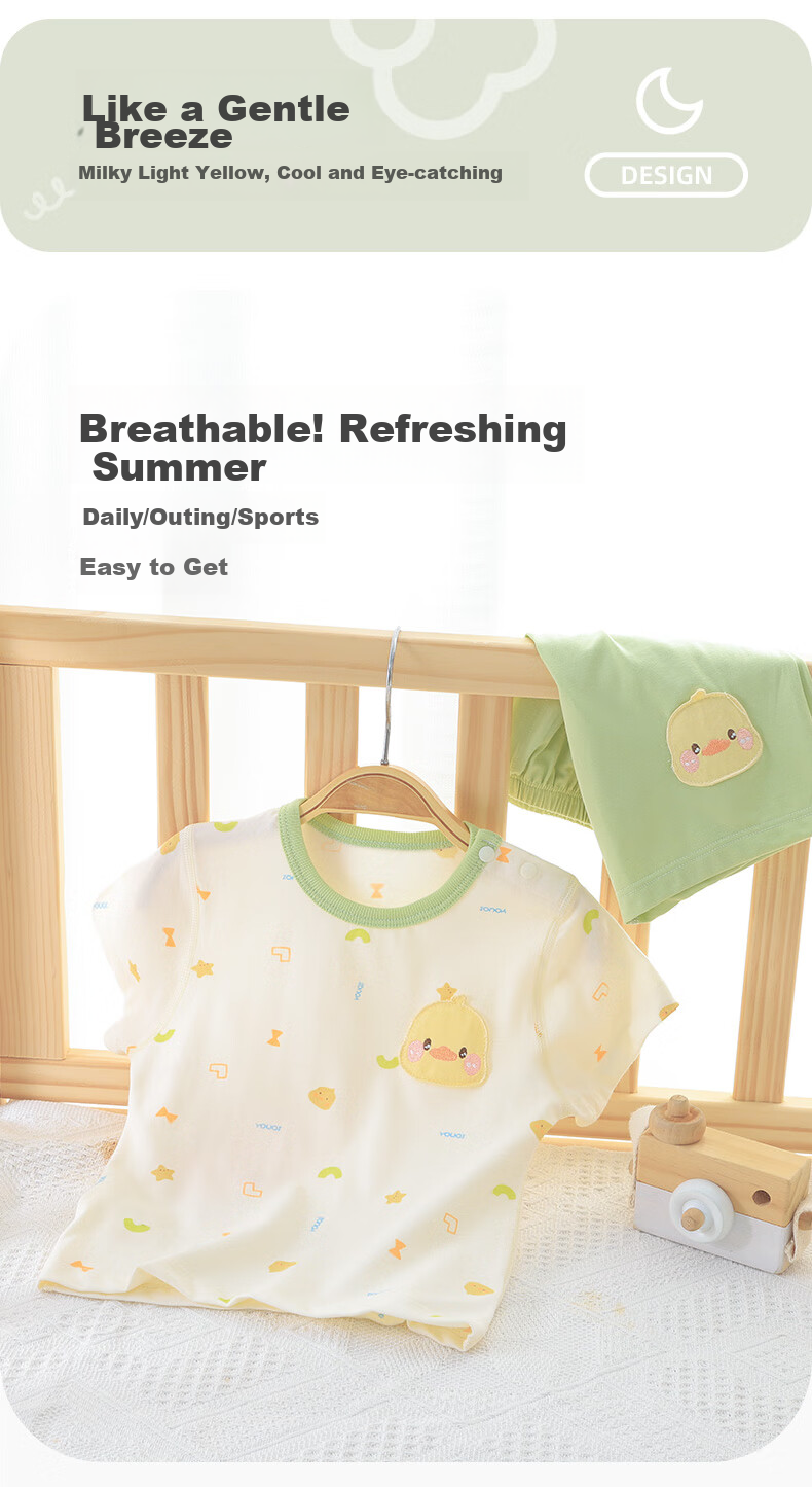 Youqi Baby Summer Outfit, Infant Summer Short-Sleeve Clothes, Thin Summer Two-Piece Set, Infant Stylish Small Outfit 6
