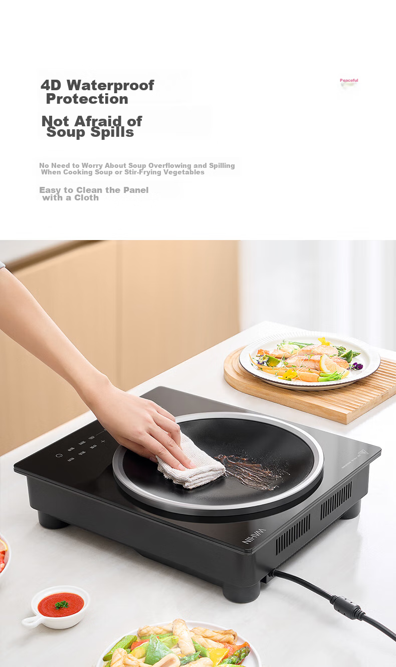 Hualing Midea Electromagnetic Cooker, 2200W High Power, Wide Heat Distribution, Durable And Wear-Resistant Panel, Eight Heat Settings, Waterproof Induction Stove, Hot Pot Cooker WH-E22F02 15