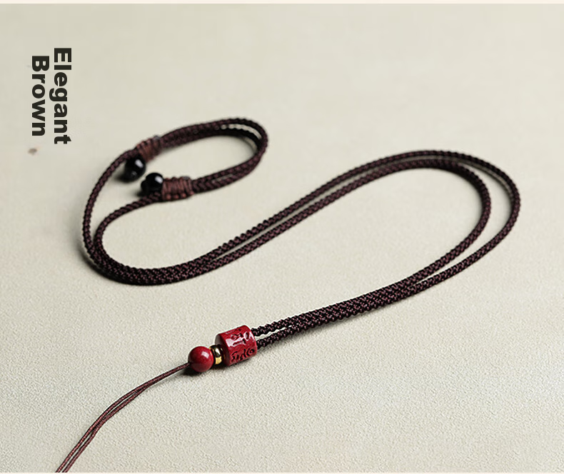Dijing Cinnabar Six-Word Mantra Pendant Hanging Rope, Handmade Woven Purple Gold Sand Buddhist Prayer Rope, Simple Necklace Cord for Men And Wome 13