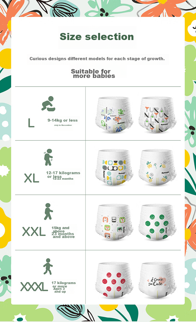 Huggies Little Forest Pull-Up Pants L 18 Pieces (9-14kg), Diapers, Heart Diamond [More Breathable Top Configuration, Zero Mark] 14