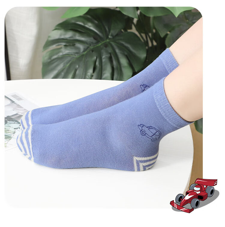 LangSha Children's Socks for Boys, Spring And Summer Cotton Socks, Comfortable Breathable Casual Sports Socks for Young, Middle And Big Boys, Mid-Calf Socks 10