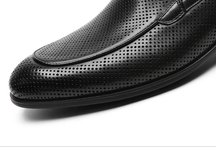 Goldlion Men's Loafers, Perforated Breathable Sandals, Business Casual Shoes G580420170AAD Black Size 41 8