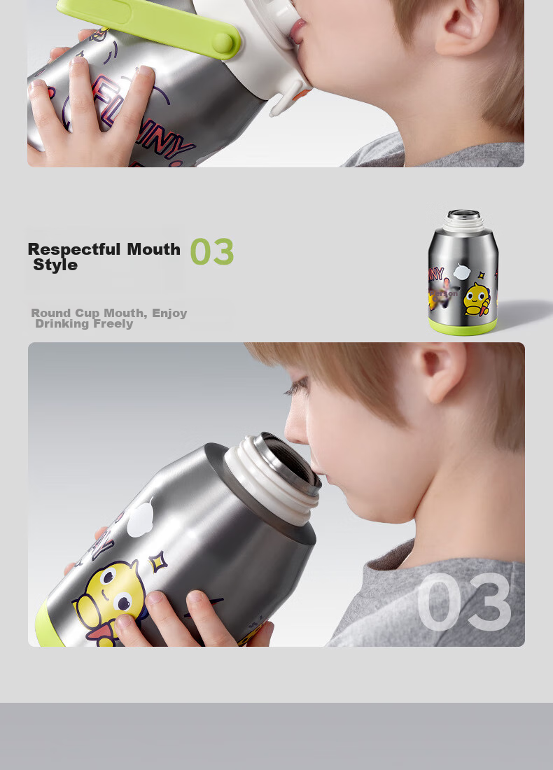 Babycare Large Capacity Insulated Water Bottle with Straw for Toddlers And Children, School Water Cup, 450ml 8