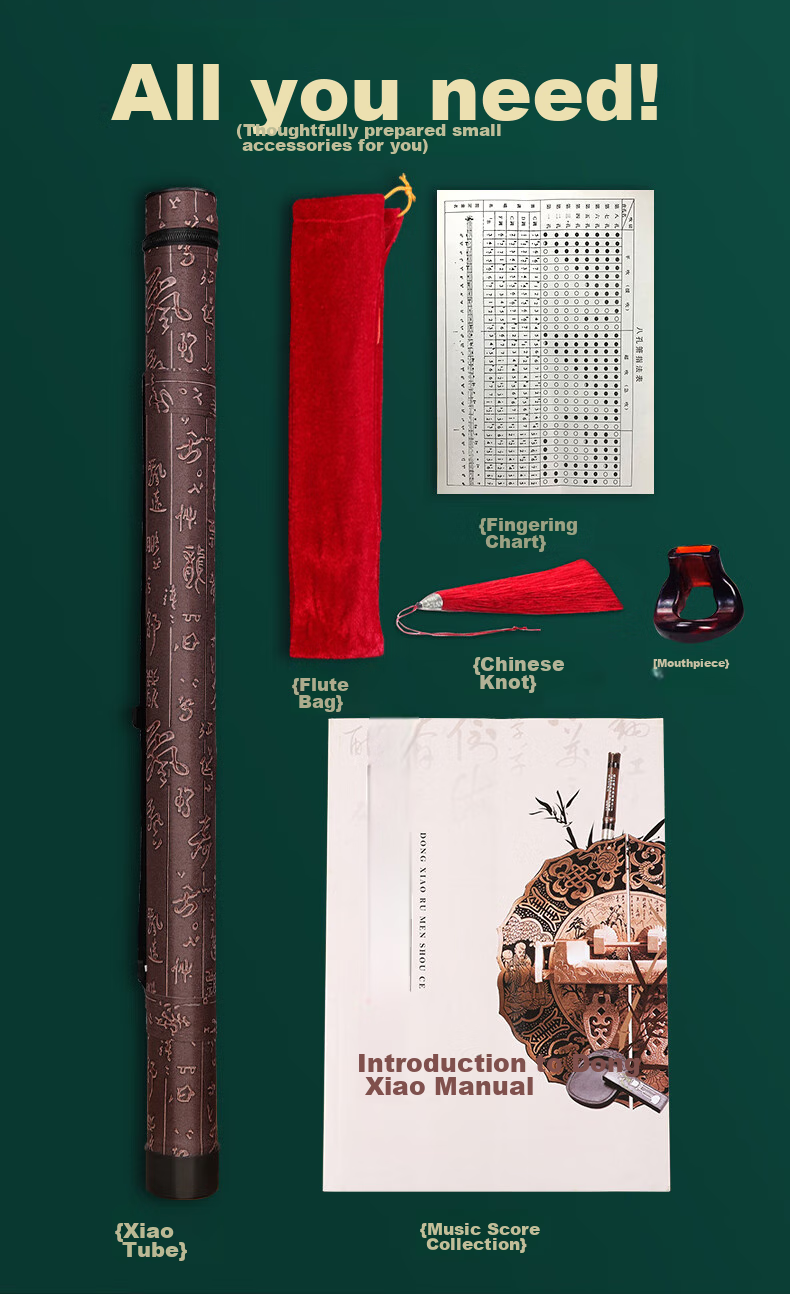 Daoyun Purple Bamboo Xiao Flute, Eight-Hole G Key, Beginner's Entry-Level Professional Ancient Style Purple Bamboo Short Flute, Musical Instrument 18
