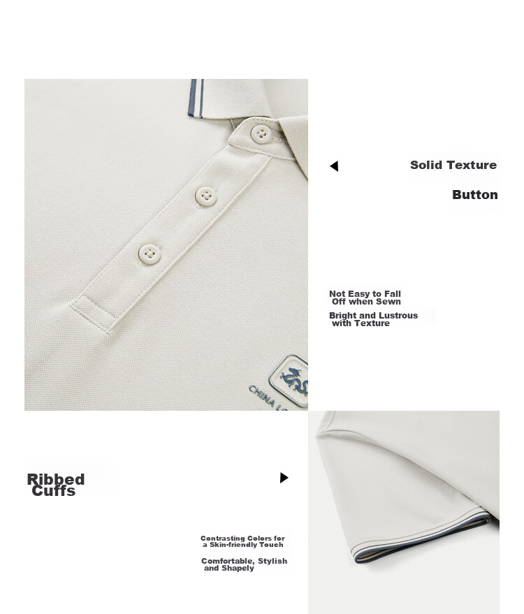 HLA Short-Sleeve Polo Shirt for Men, Zhonghua Dragon Series, Turn-Down Collar, Plus Size, Cool-Feeling Short Sleeves for Me 2