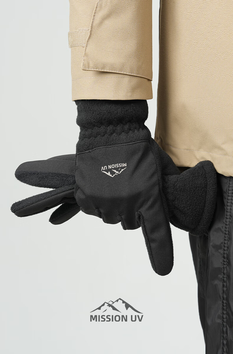 MISSION UV Fleece Warm Gloves for Men, Winter Thickened And Fleece-Lined, Autumn And Winter Hiking Cycling Driving Windproof Cold-Resistant Touchscreen Gloves 1