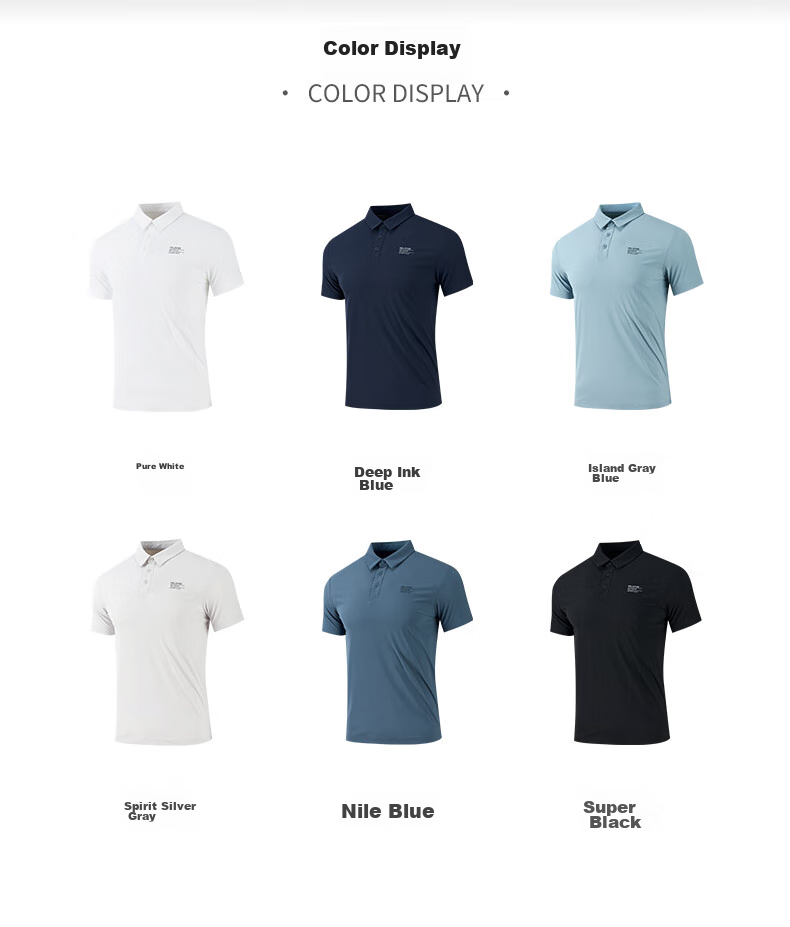 361° Men's Short Sleeve T-Shirt Spring Summer Polo Shirt Sportswear Fitness Loose Ice Silk Sun Protection 652524103D-6 56