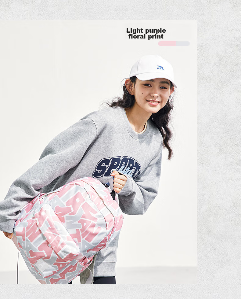 Anta Mochi Backpack Unisex Simple Large Capacity Youth Canvas Hiking Cycling Sports School Bag 18