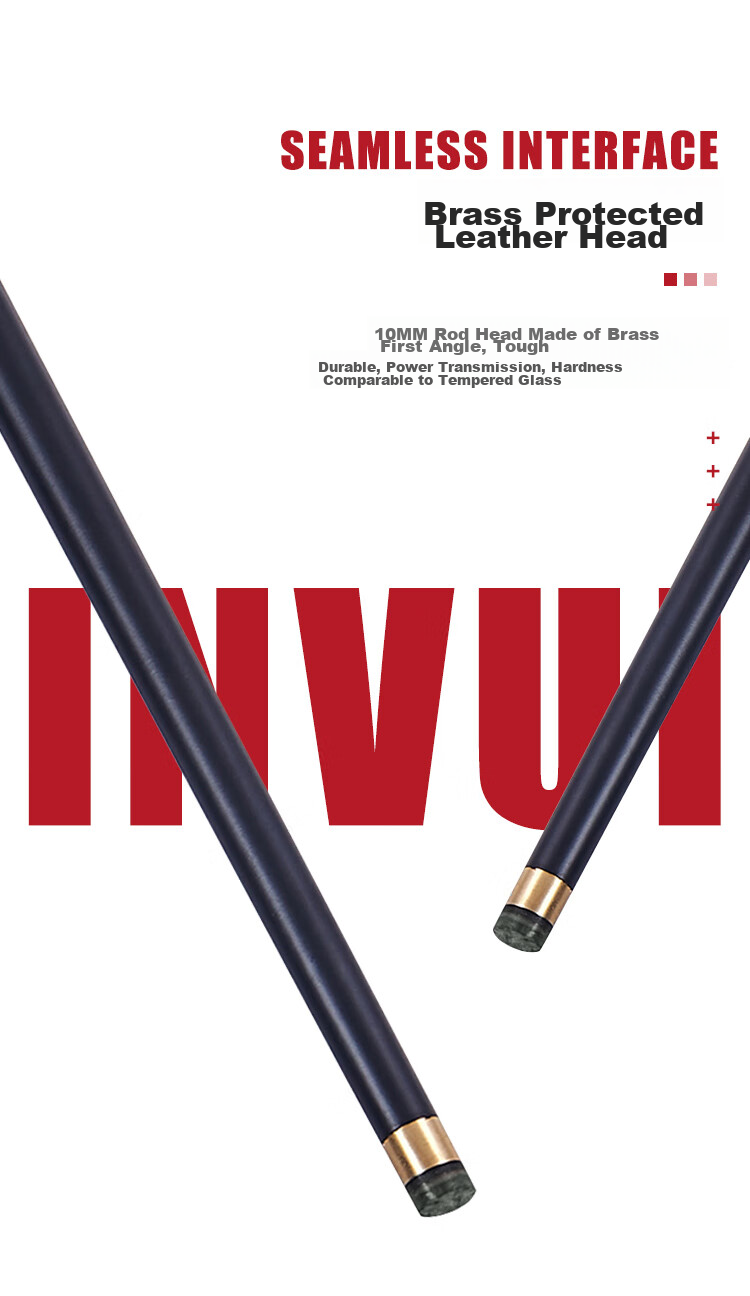 INVUI Pool Cue Tip, Chinese Black 8 High-Tech Carbon Fiber Detachable Billiard Cue with Cue Case CR10 7