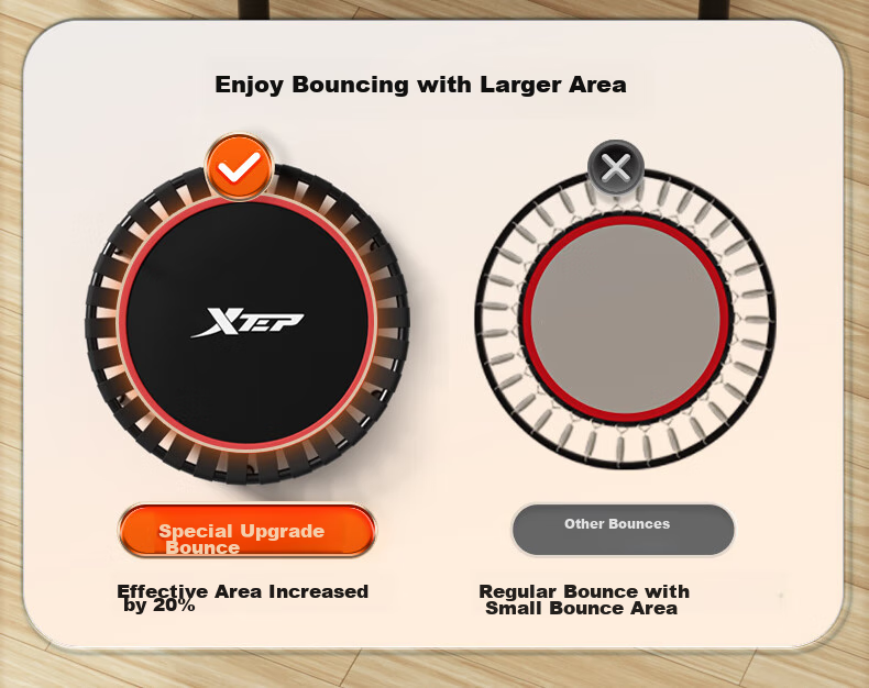 XTEP Trampoline for Home Use, Foldable Children's And Adult's Family Fitness Trampoline with Handrails, Baby Bouncing Training Exercise Indoor Play Equipment 14