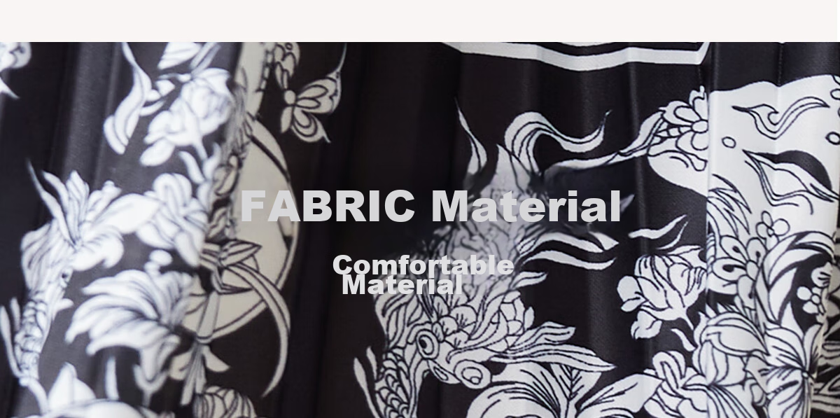 Chushen Oriental Minimalist-Style New Chinese-Style Midi Skirt for Women, Printed High-Waist A-Line Pleated Improved Horse-Face Skirt S143B1423 6