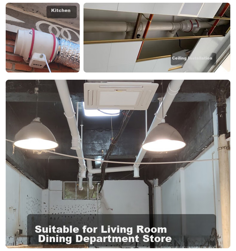 AIRMATE Duct Fan, Exhaust Ventilation Fan, 6-Inch Kitchen Smoke Extraction, Cross Flow Fresh Air System, DPT15-50A 5
