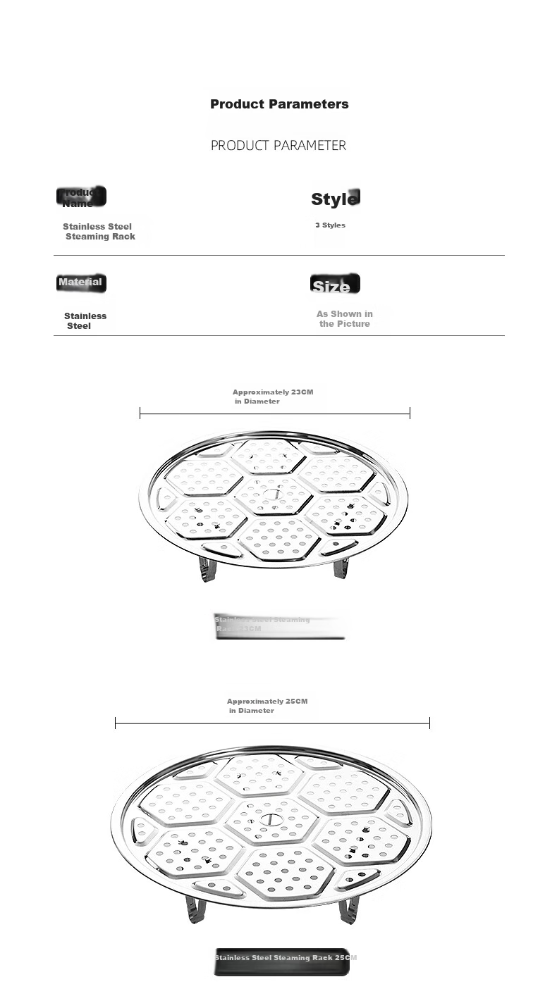 Newair Stainless Steel Steamer Rack, Household Steamer Pot, Wok Steaming Tray, Double Boiler Steaming Rack, Thickened Plate Steaming Stand 10