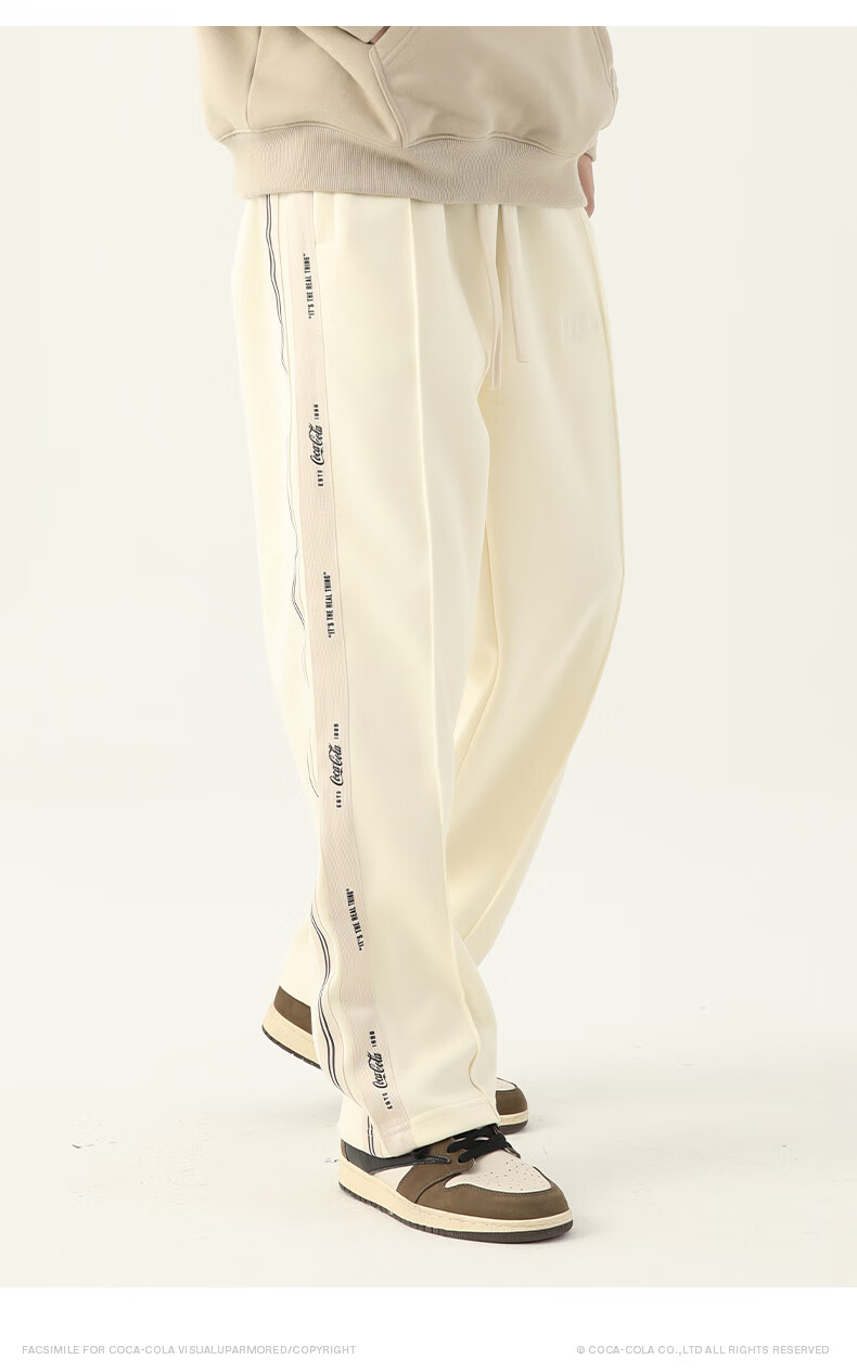 Coca-Cola Casual Pants for Men, Spring And Summer American-Style Trousers, Sports Pants, Straight-Leg Pants, Sweatpants, Black Regular, S (90-110 Jin) 13