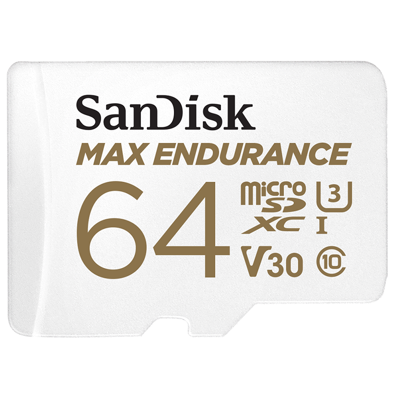 SanDisk 64GB TF (MicroSD) Memory Card, 4K V30 U3, Suitable for Home Surveillance And Dash Cam Memory Cards, Durable, Long Recording Time