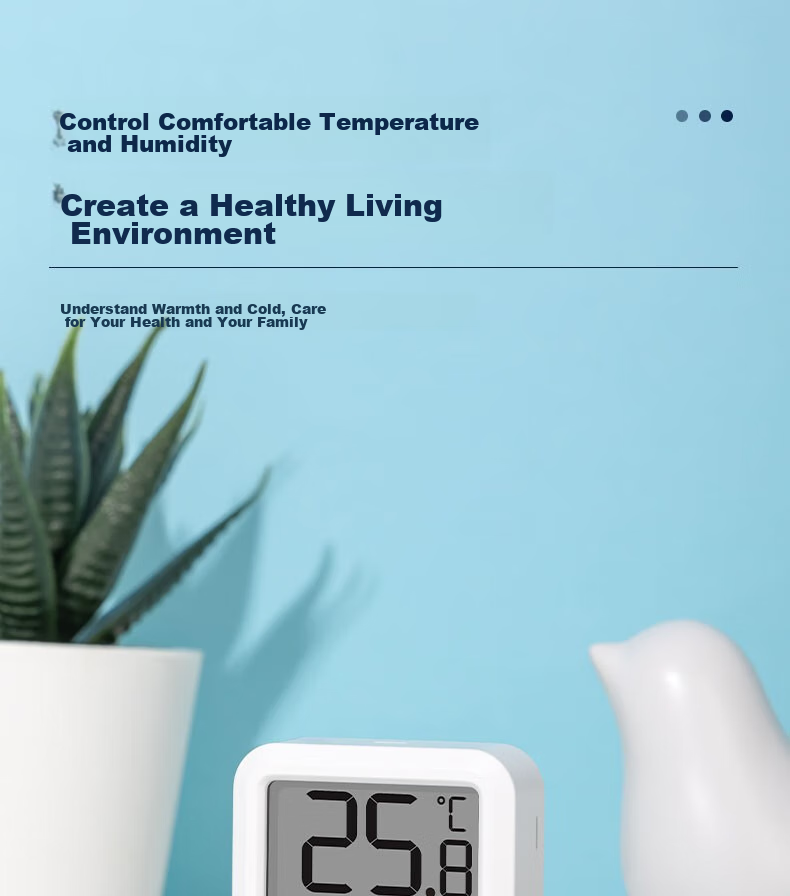 Deli Mini Indoor Temperature And Humidity Meter for Home Use, Baby Room Thermometer And Hygrometer, Children's Office Supplies, White 1