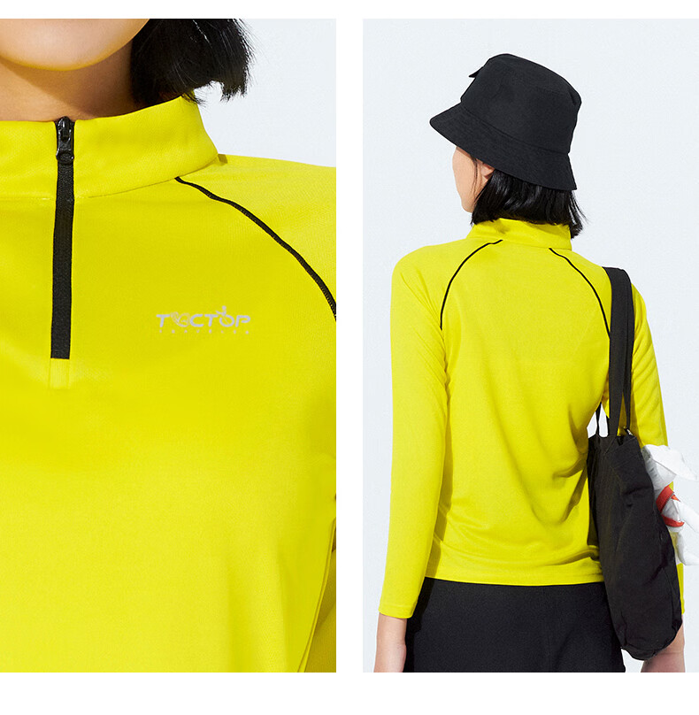 TECTOP Quick-Dry Men's Outdoor Stand-Collar Breathable Running Elastic Long-Sleeve T-Shirt Reflective Cycling Jersey 035 Men's Black S 26