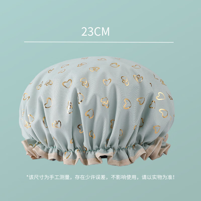 HOUYA Shower Cap Set of 2, Double-Layer Thickened Fashionable Waterproof Bathing Cap for Women, Anti-Smoke Hair Cover for Home Use