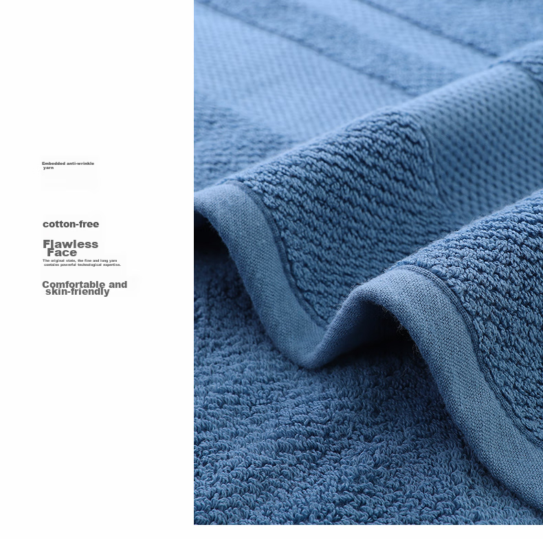 Grace Ludaofu Antibacterial Bath Towel, Pure Cotton, Adult Soft Absorbent Thickened, All-Cotton, for Men And Women, Home Use, 140*70cm, Blue 13