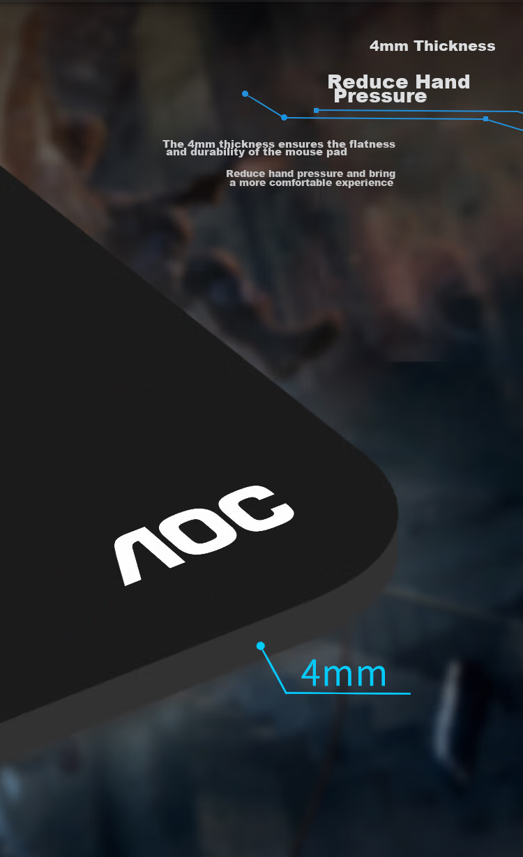 AOC Gaming Long Mouse Pad, Extra Large 800*400*4mm Thickened with Locked Edges, Office Keyboard Computer Desk Pad M172 Star Moon Black 5