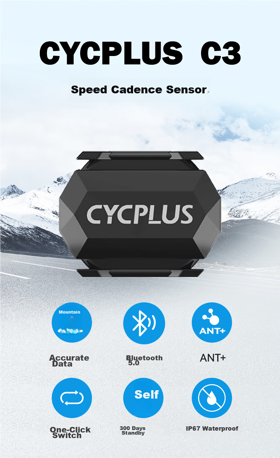 CYCPLUS Fitness Speed Pedal Bike Road Bike Mountain Bike Bluetooth ANT+ Dual-Mode Pedal Sensor C3 1