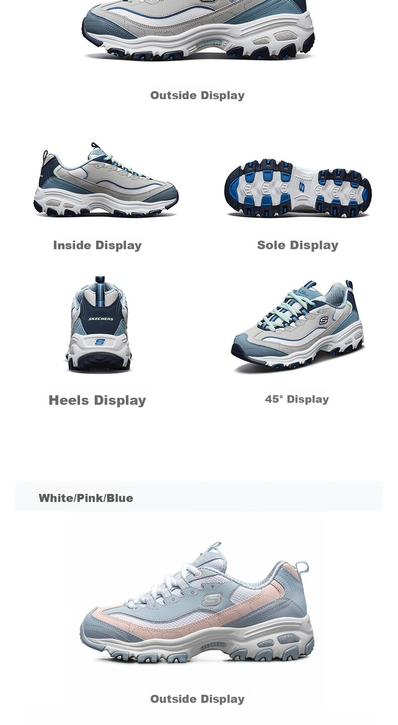 Skechers Women's Shoes, Milk Tea Panda Shoes, Retro Versatile Dad Shoes, Spring Thick-Soled Heightening Casual Shoes, Comfortable Soft-Soled Sneakers 15