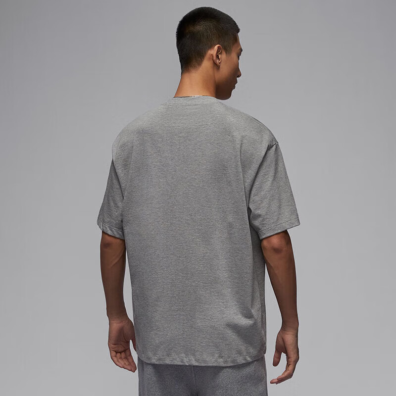 Jordan Men's Short-Sleeve T-Shirt, Pure Cotton Round Neck ESS, Versatile Patchwork Logo, DZ7314-091 Gray XL