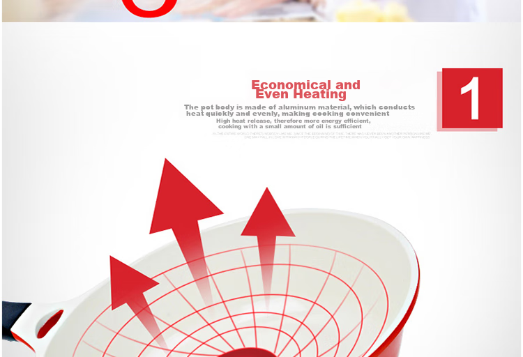 LOCK&LOCK Colorful Low-Oil Non-Stick Frying Pan with Salt Flat Bottom Ceramic Pan for Induction And Gas Stoves, Red, 28cm 10