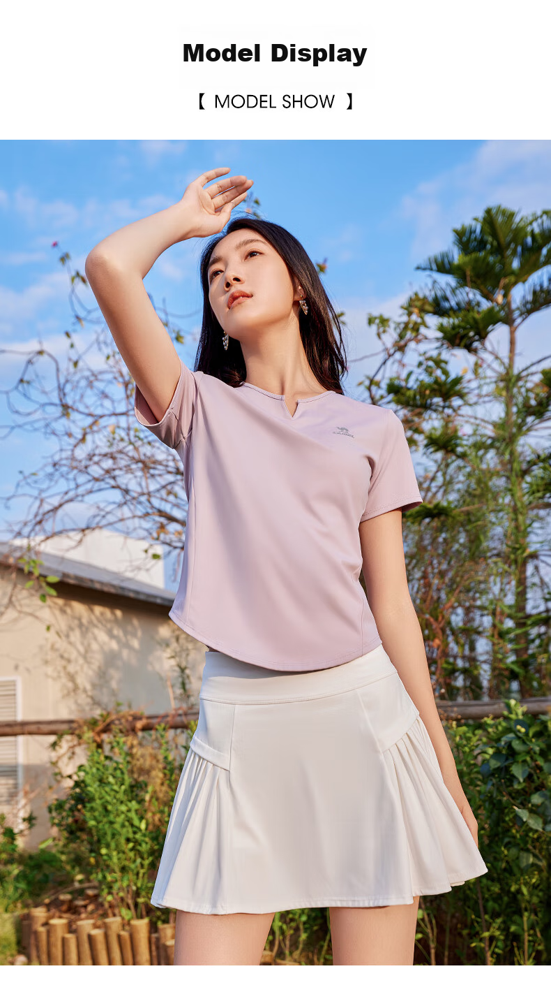 CAMEL Short-Sleeve Skirt Sports Set for Women, Summer New Style Ultra-Thin Quick-Dry T-Shirt, Casual Running Anti-Exposure Sportswear 2