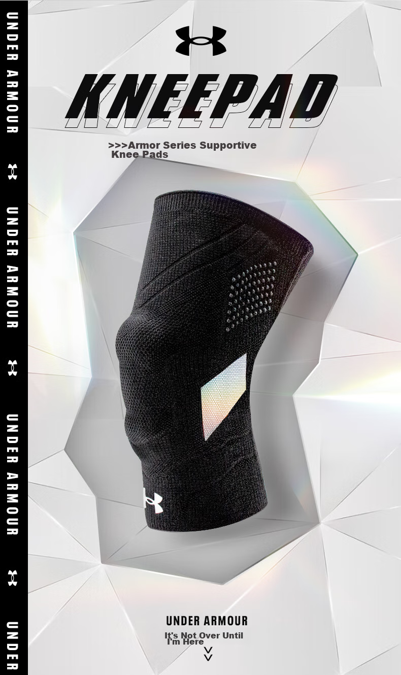 Under Armour Knee Brace for Sports, Running, Warmth, Arthritis, Meniscus, Medical-Grade, Basketball, Badminton, Black, Size M 1