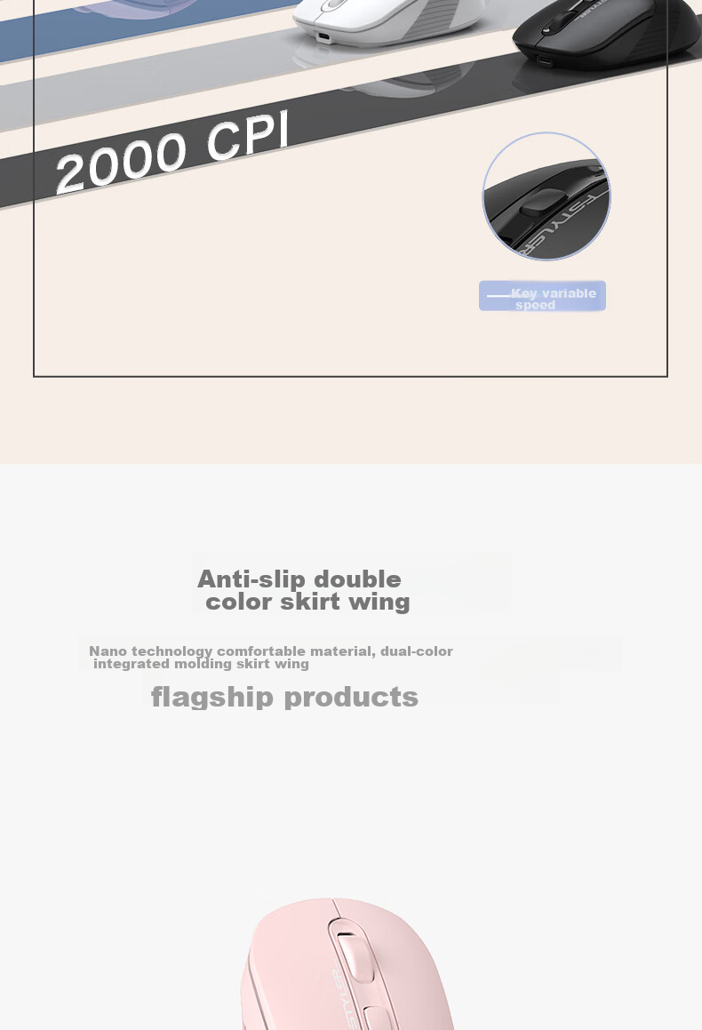A4TECH FB35CS, Right-Handed, Bluetooth Mouse, Wireless Rechargeable Office Mouse, Fei Shidai Silent Mouse, Silver Gray White, Bluetooth/wireless 10