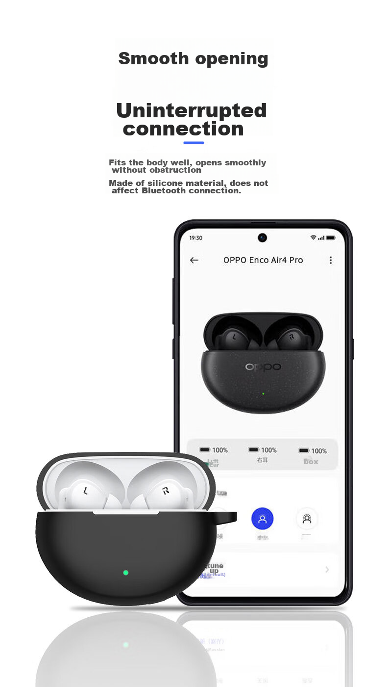 KMaxAI Compatible Silicone Protective Case for OPPO Enco X3/Air4 Pro Earphones with Hook, Wireless Charging Case, Frosted Simple Solid Color Soft Shell, Matcha Gree 6